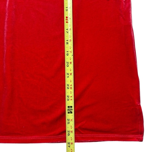 Chicos Sleeveless Velvet Cowl Top Size L Large Red Stiletto Holiday Evening NEW - Picture 5 of 8